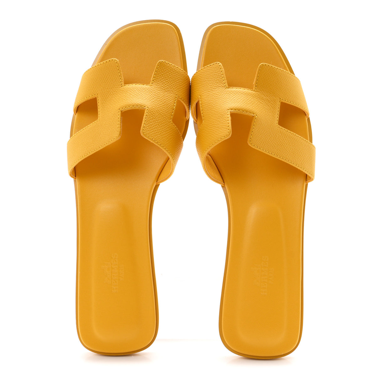 Hermes Epsom Oran Sandals 41 Jaune Sable 2 of 9