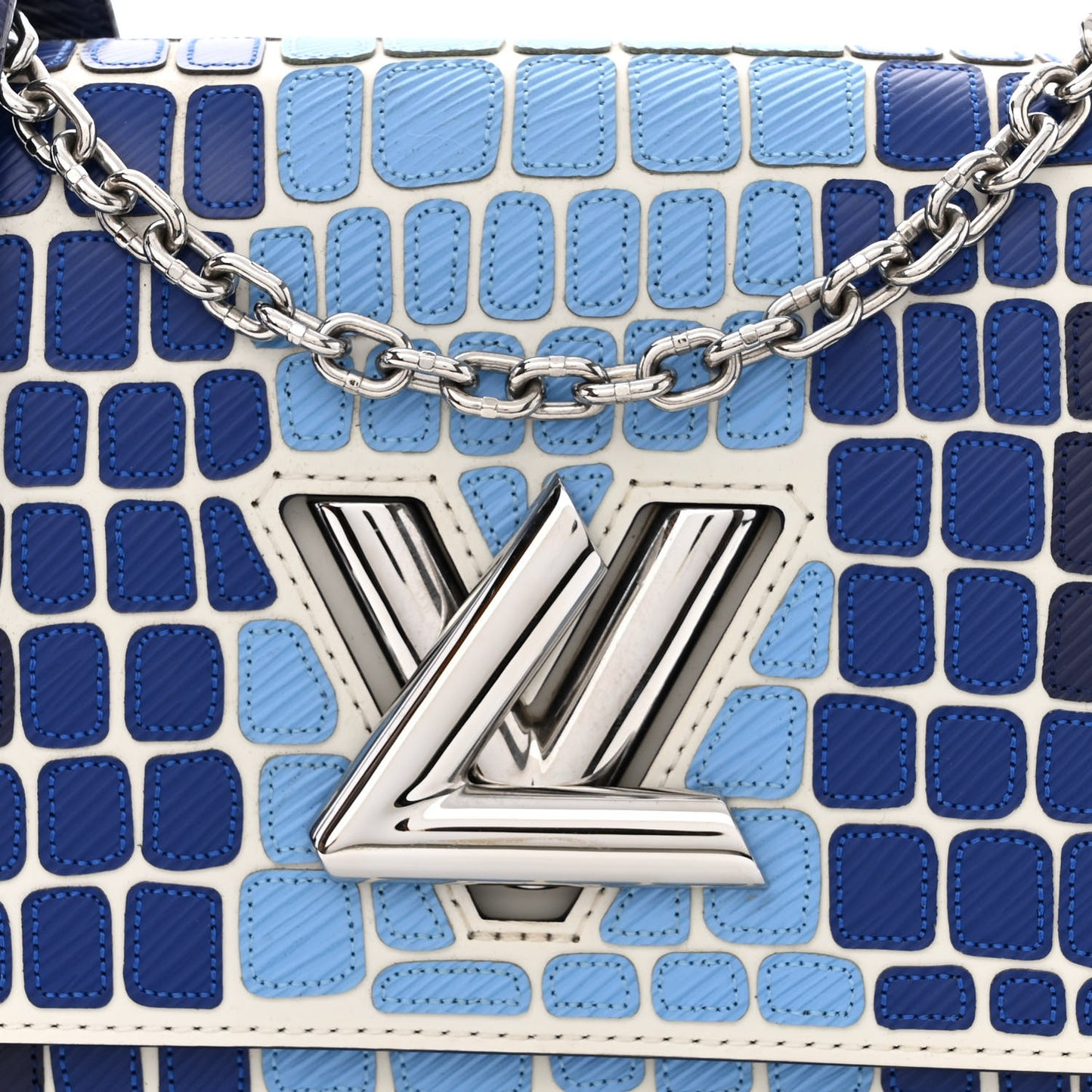 Epi Savane Twist Shoulder Bag MM Blue