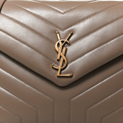 Saint Laurent Calfskin Y Quilted Monogram Medium Loulou Chain Satchel Taupe 9 of 11
