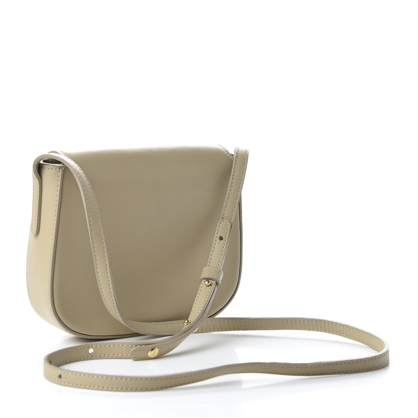Calfskin Mini Flap Crossbody Bag Creme