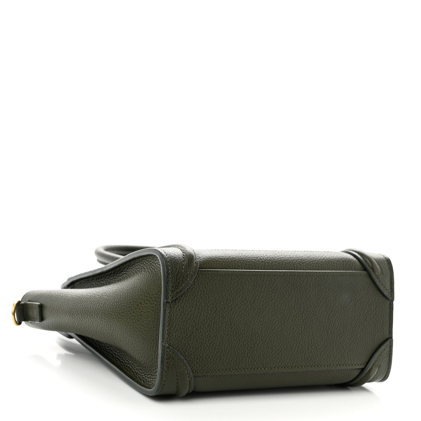 Drummed Calfskin Nano Luggage Dark Olive