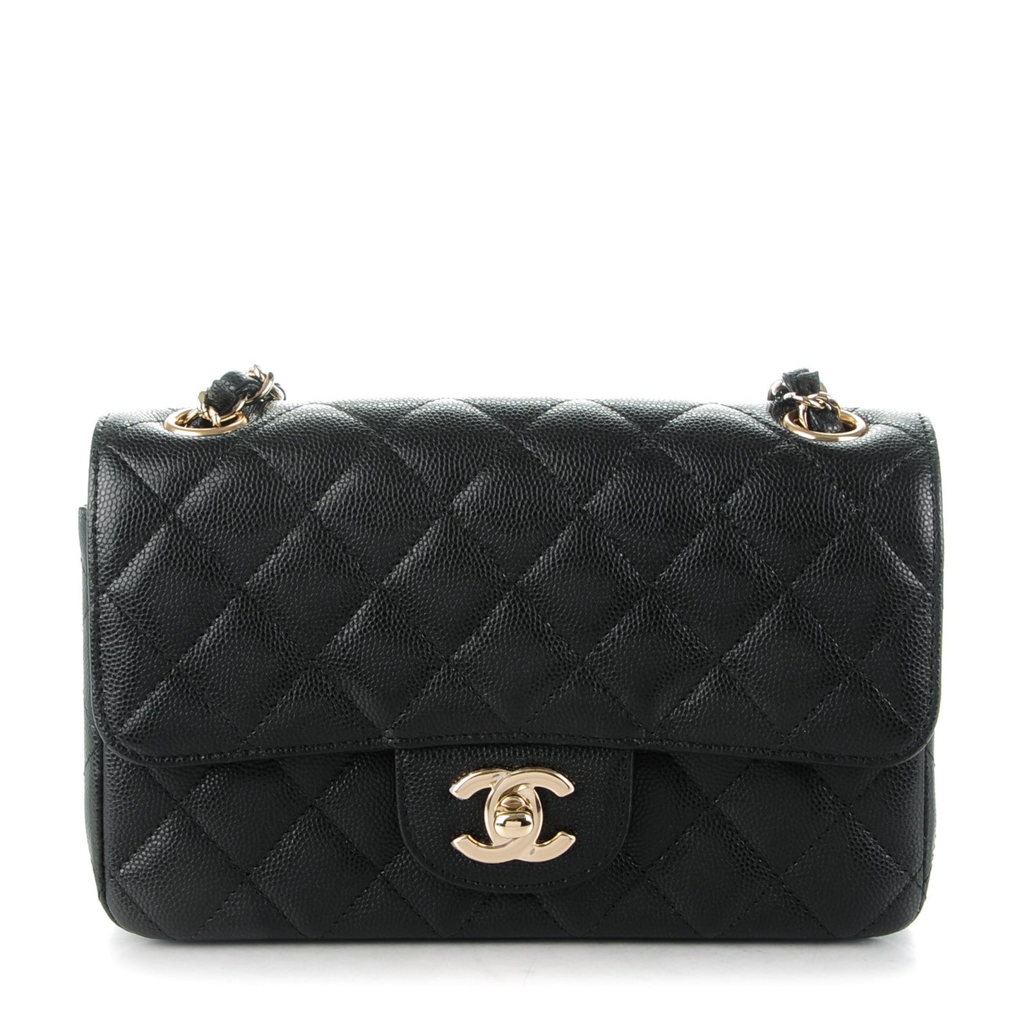 Caviar Quilted Mini Rectangular Flap Black
