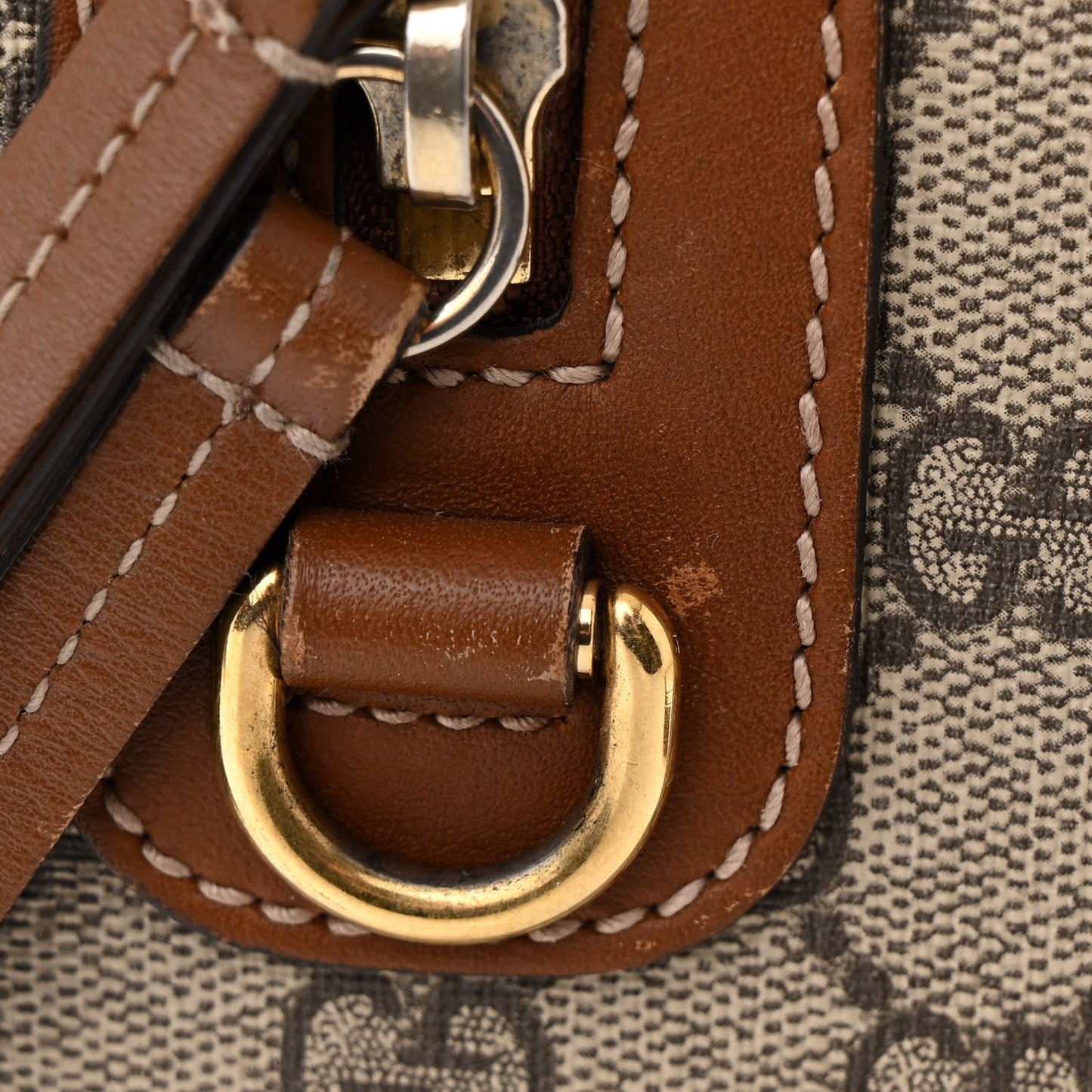 GG Supreme Monogram Floral Embroidered Small Boston Brown