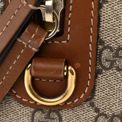 Gucci GG Supreme Monogram Floral Embroidered Small Boston Brown 14 of 15