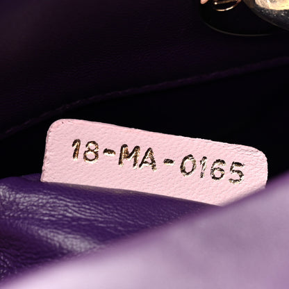 Christian Dior Lambskin Cannage Mini Bi-Color Lady Dior Purple Pink 7 of 15