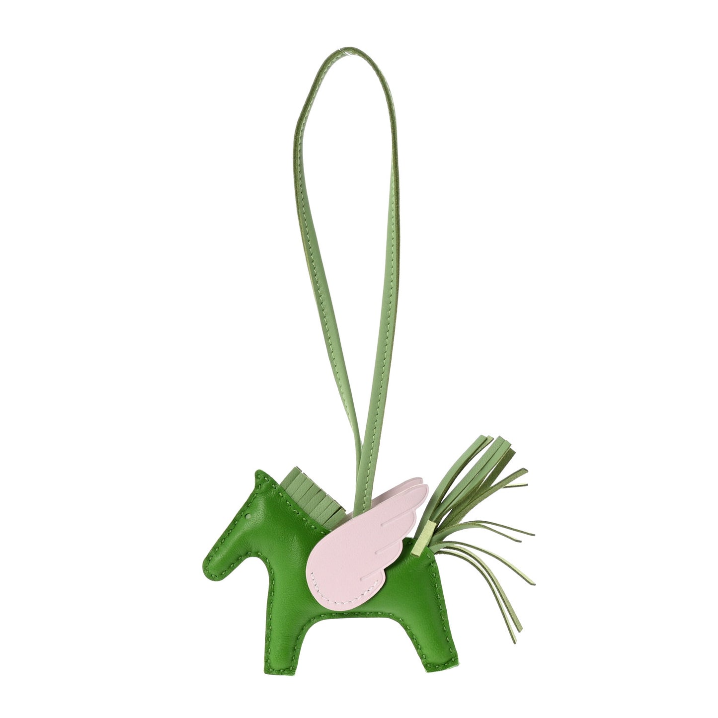Milo Lambskin Grigri Rodeo Pegase Horse Bag Charm PM Vert Yucca Vert Criquet Mauve Pale