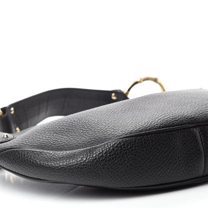 Gucci Calfskin Half Moon Bamboo Ring Hobo Black 6 of 10