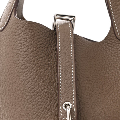 Hermes Taurillon Clemence Picotin Lock 18 PM Etoupe 8 of 10