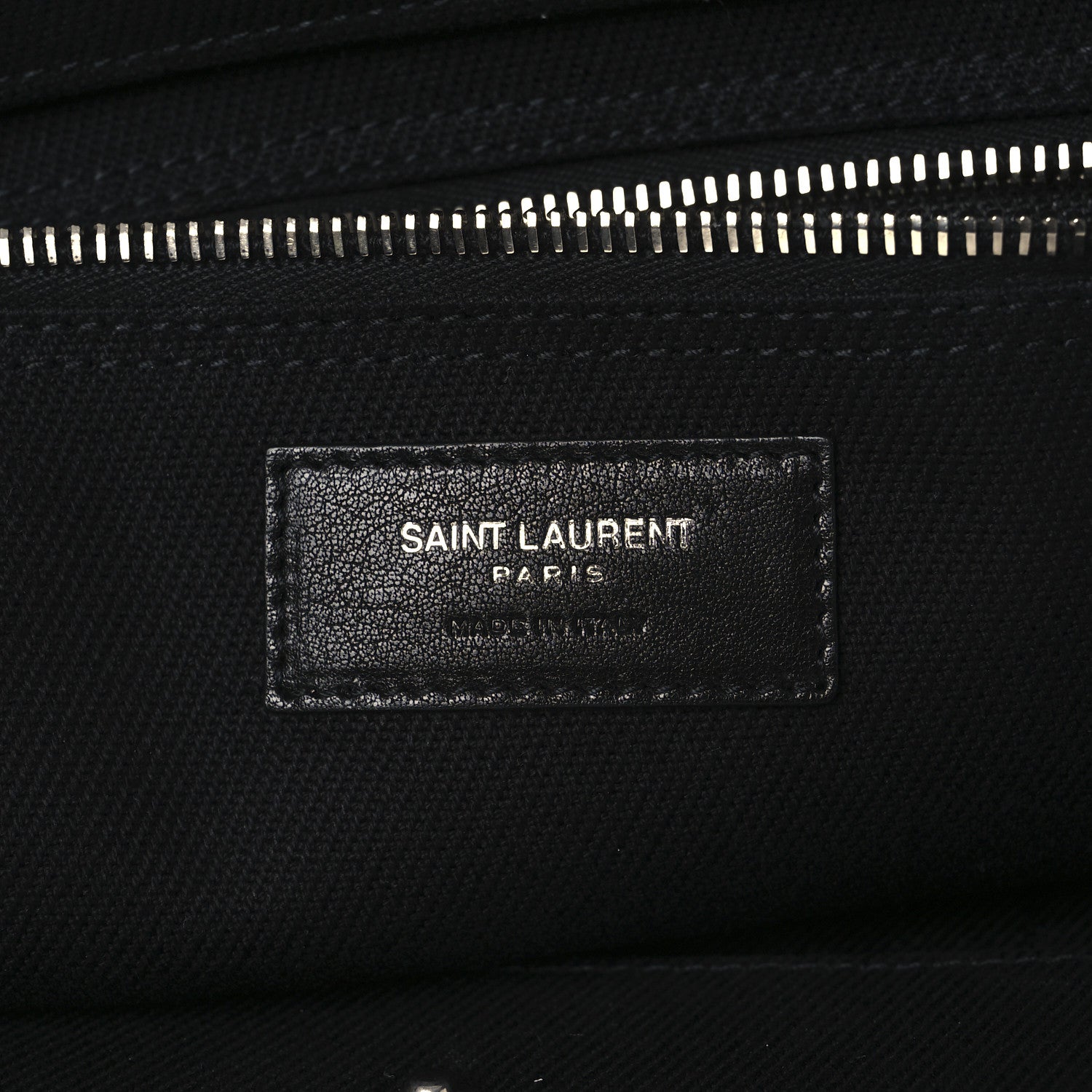 Saint Laurent Linen Calfskin Rive Gauche Tote Black 6 of 13