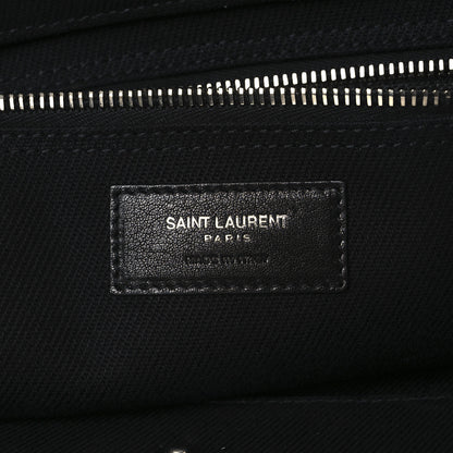 Saint Laurent Linen Calfskin Rive Gauche Tote Black 6 of 13