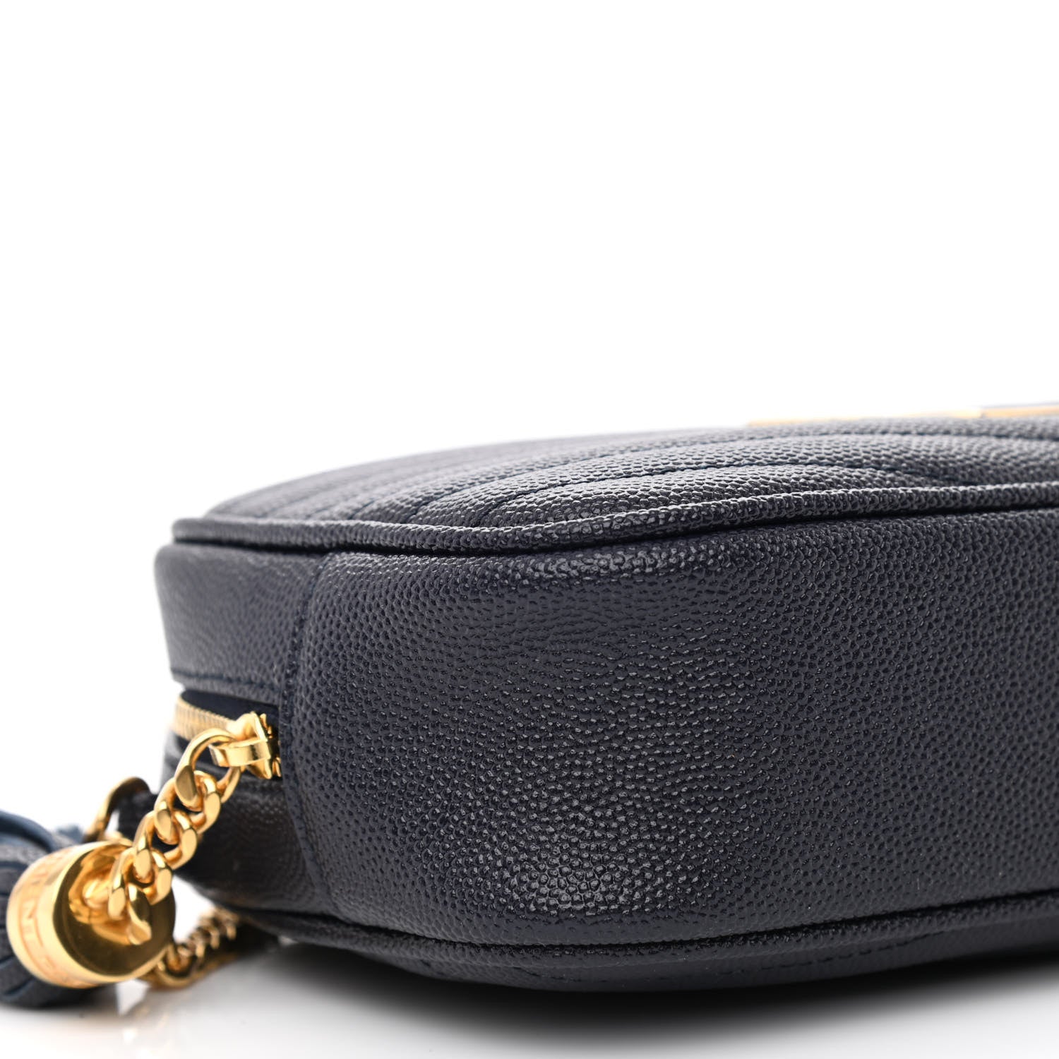 Saint Laurent Grain De Poudre Matelasse Monogram Mini Lou Camera Bag Deep Marine 9 of 11