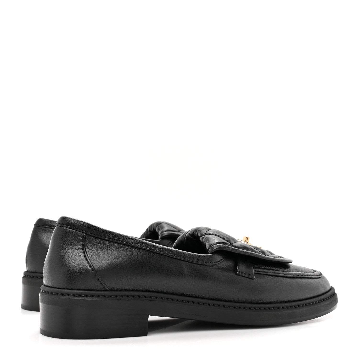 Chanel Lambskin Quilted CC Turnlock Loafers 39 Black 4 of 8