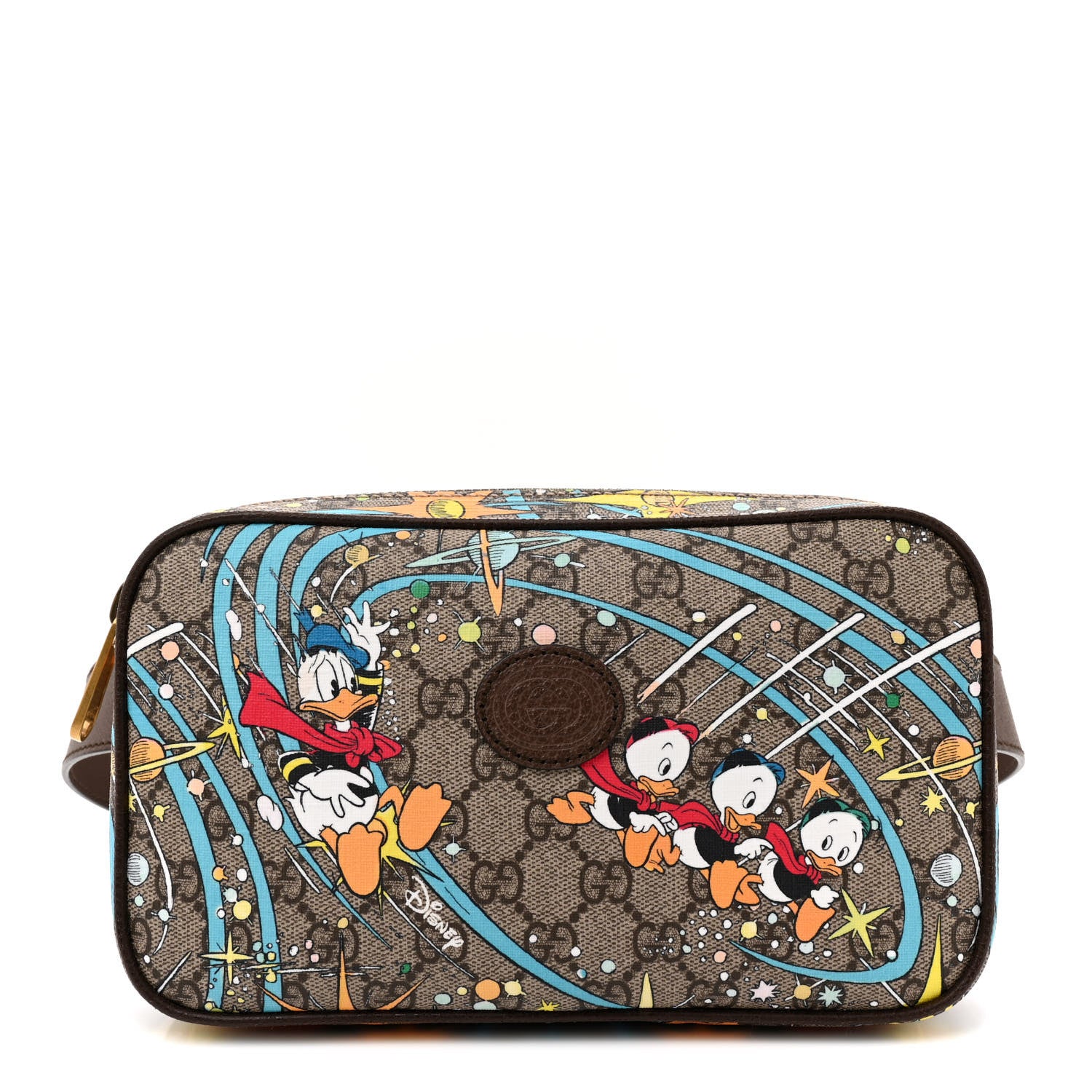 Gucci X DISNEY GG Supreme Monogram Donald Duck Small Interlocking G Belt Bag 90 36 Beige Multicolor New Acero 1 of 10