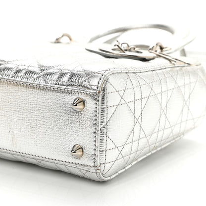 Christian Dior Metallic Grained Calfskin Cannage Small Lucky Badges My Lady Dior Silver 10 of 12