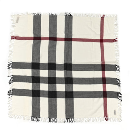 Burberry Merino Wool House Check Scarf Ivory 1 of 3