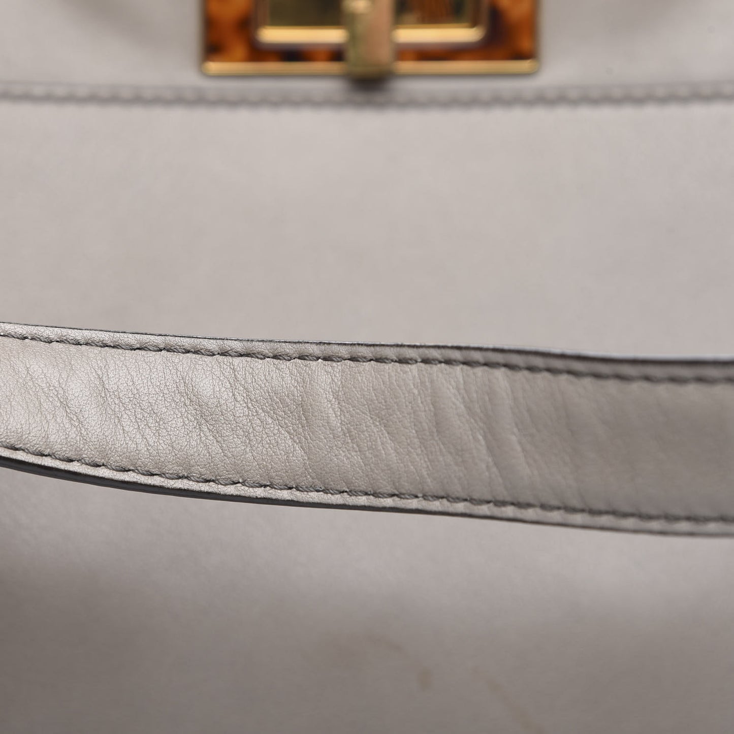 Vitello Seta Suede Plexiglass Tortoise Large Peekaboo Iconic Satchel Asfalto Marrone