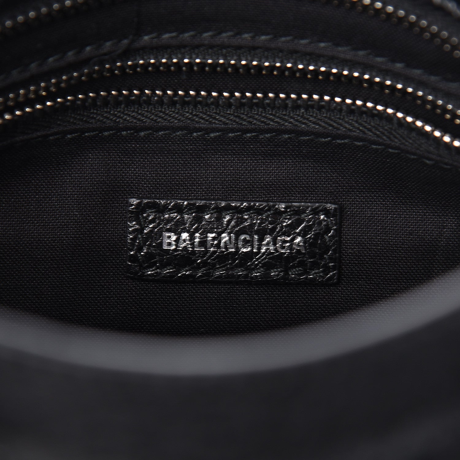 Balenciaga Agneau Classic Silver Hardware Mini City Logo Strap Black White 6 of 10