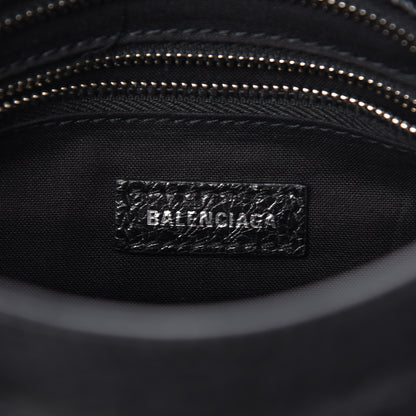 Balenciaga Agneau Classic Silver Hardware Mini City Logo Strap Black White 6 of 10