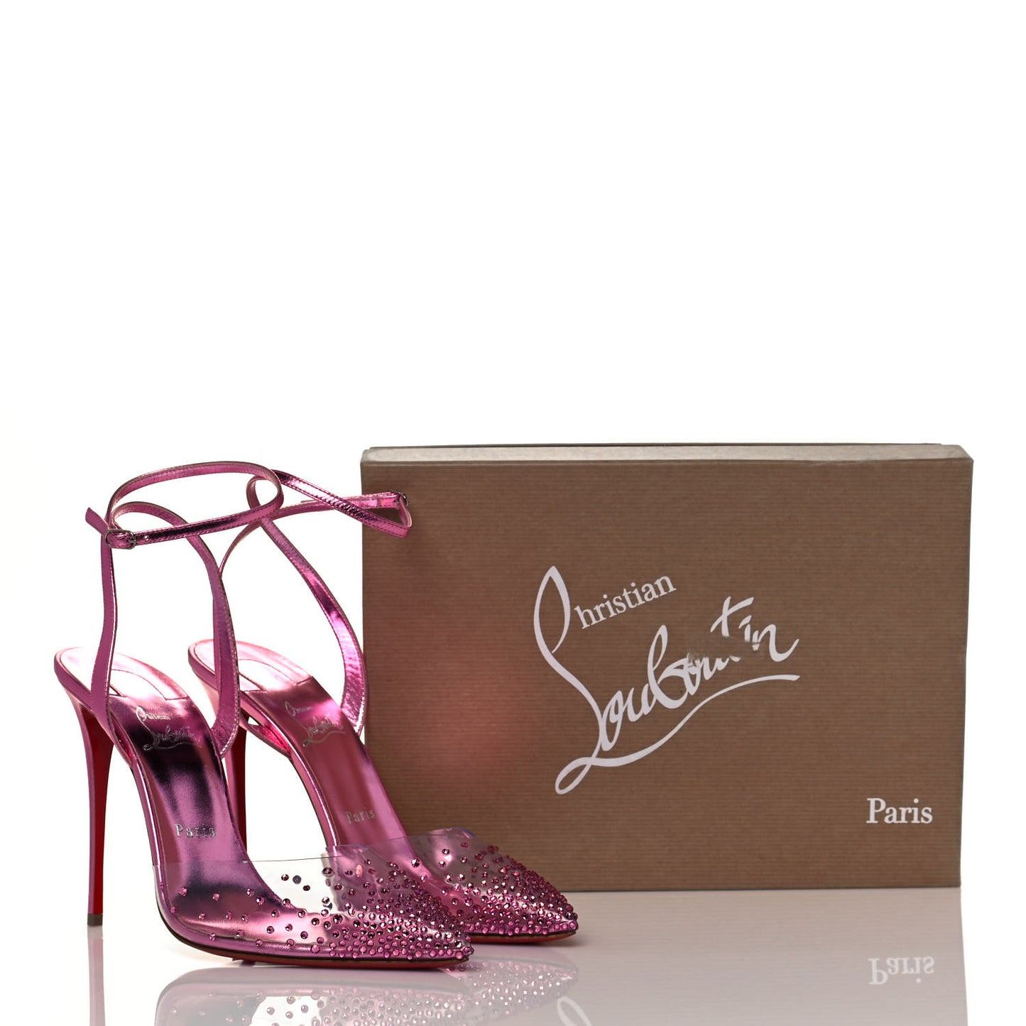 Metallic PVC Psychic Spikaqueen 100 Pumps 41 Pink