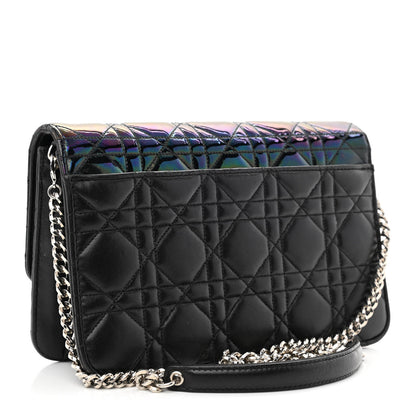 Christian Dior Metallic Iridescent Patent Calfskin Cannage Miss Dior Promenade Pouch Black Multicolor 3 of 10
