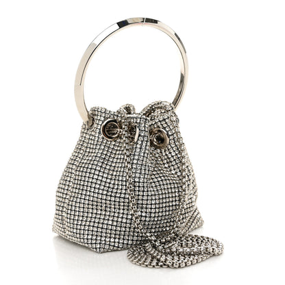 Jimmy Choo Satin Crystal Embellished Micro Bon Bon Bag Silver 3 of 11