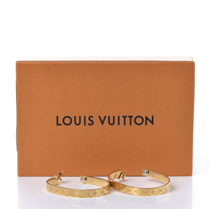 Louis Vuitton Nanogram Hoop Earrings Gold 7 of 7