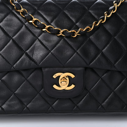 Chanel Lambskin Quilted Medium Double Flap Black 8 of 10