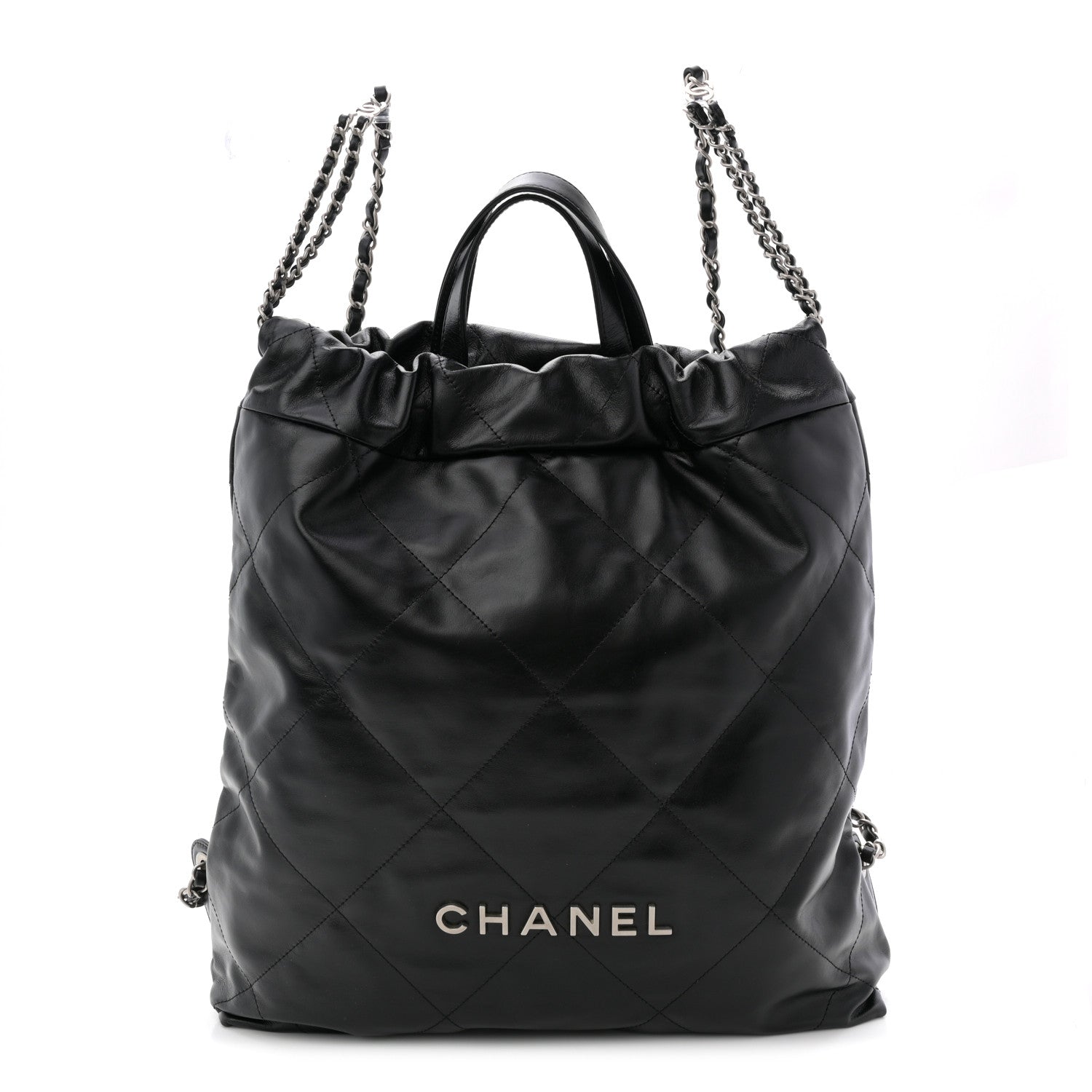 Chanel Shiny Calfskin Quilted Chanel 22 Backpack Black 1 of 10