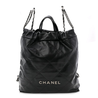 Chanel Shiny Calfskin Quilted Chanel 22 Backpack Black 1 of 10