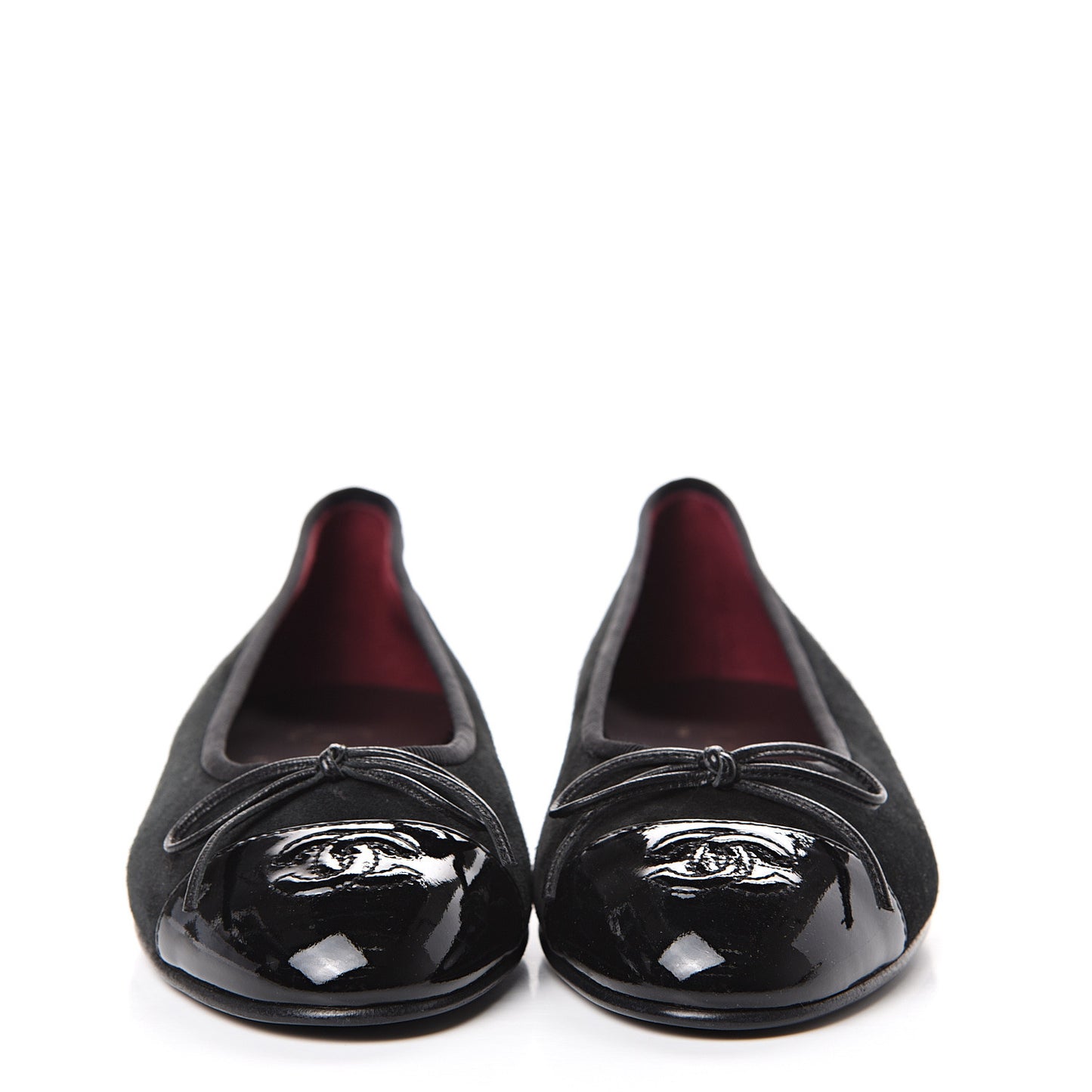Suede Patent Cap Toe CC Ballerina Flats 36.5 Black