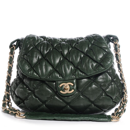 Chanel Lambskin Bubble Quilt Flap Bag Green 1 of 9