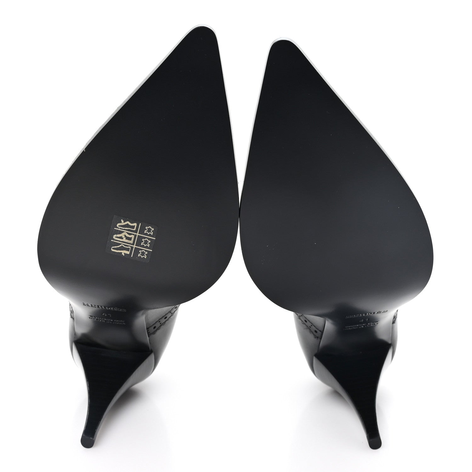 Hermes Calfskin Luna Pumps 41 Black 6 of 10