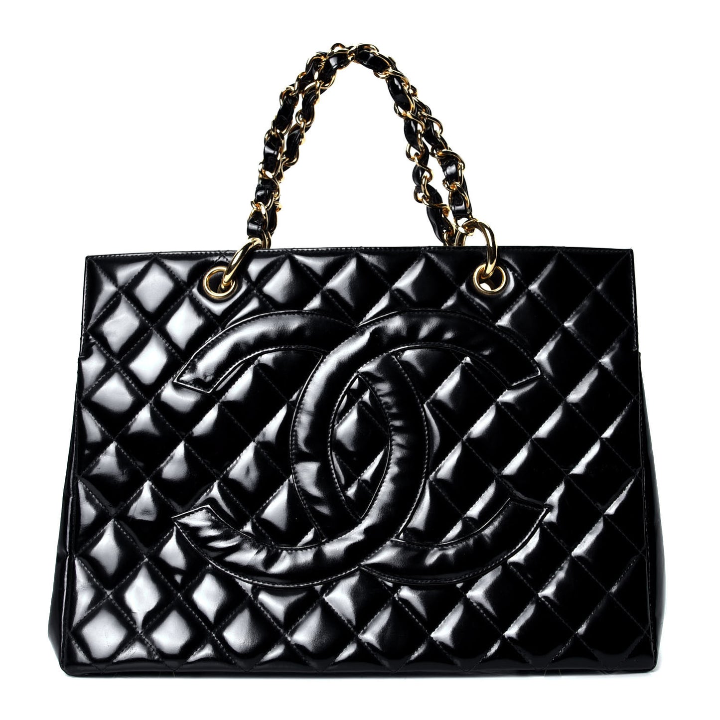 Patent Quilted Timeless CC Tote Black