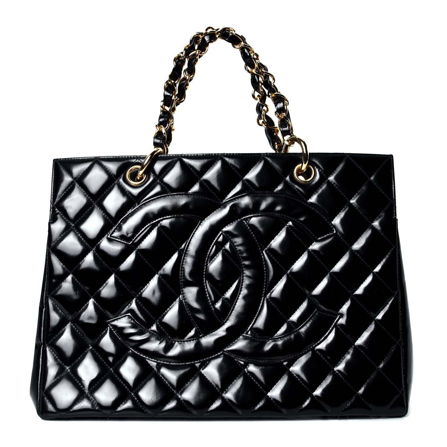 Chanel Patent Quilted Timeless CC Tote Black 1 of 4