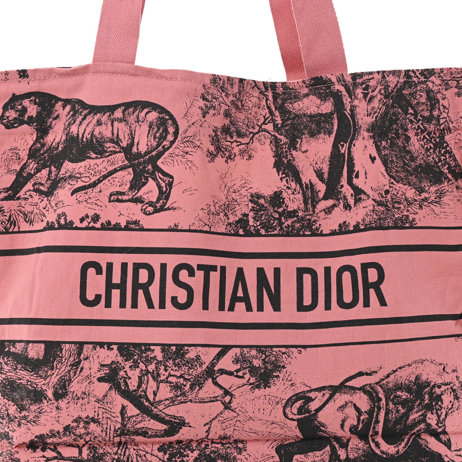 Christian Dior Canvas Dioriviera Tote Pink Grey 6 of 9