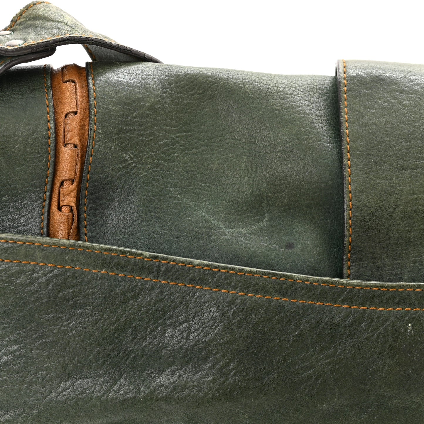 Calfskin Medium Gaucho Double Saddle Bag Green