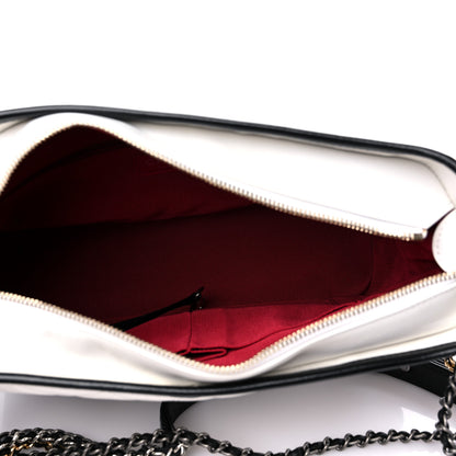 Chanel Aged Calfskin Quilted Medium Gabrielle Hobo Black White 5 of 9