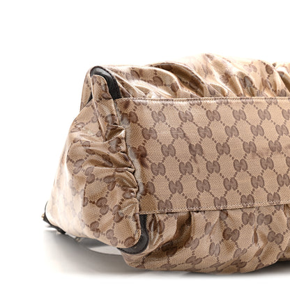 Gucci Crystal Monogram Large D Gold Hobo Dark Brown 16 of 21