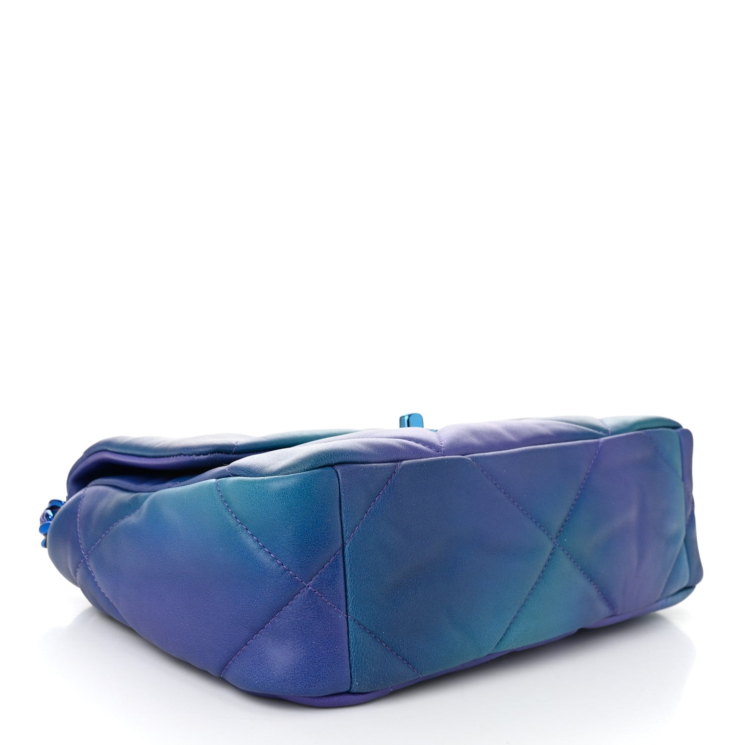 Chanel Tie Dye Calfskin Quilted Medium Chanel 19 Flap Blue Purple 4 of 10