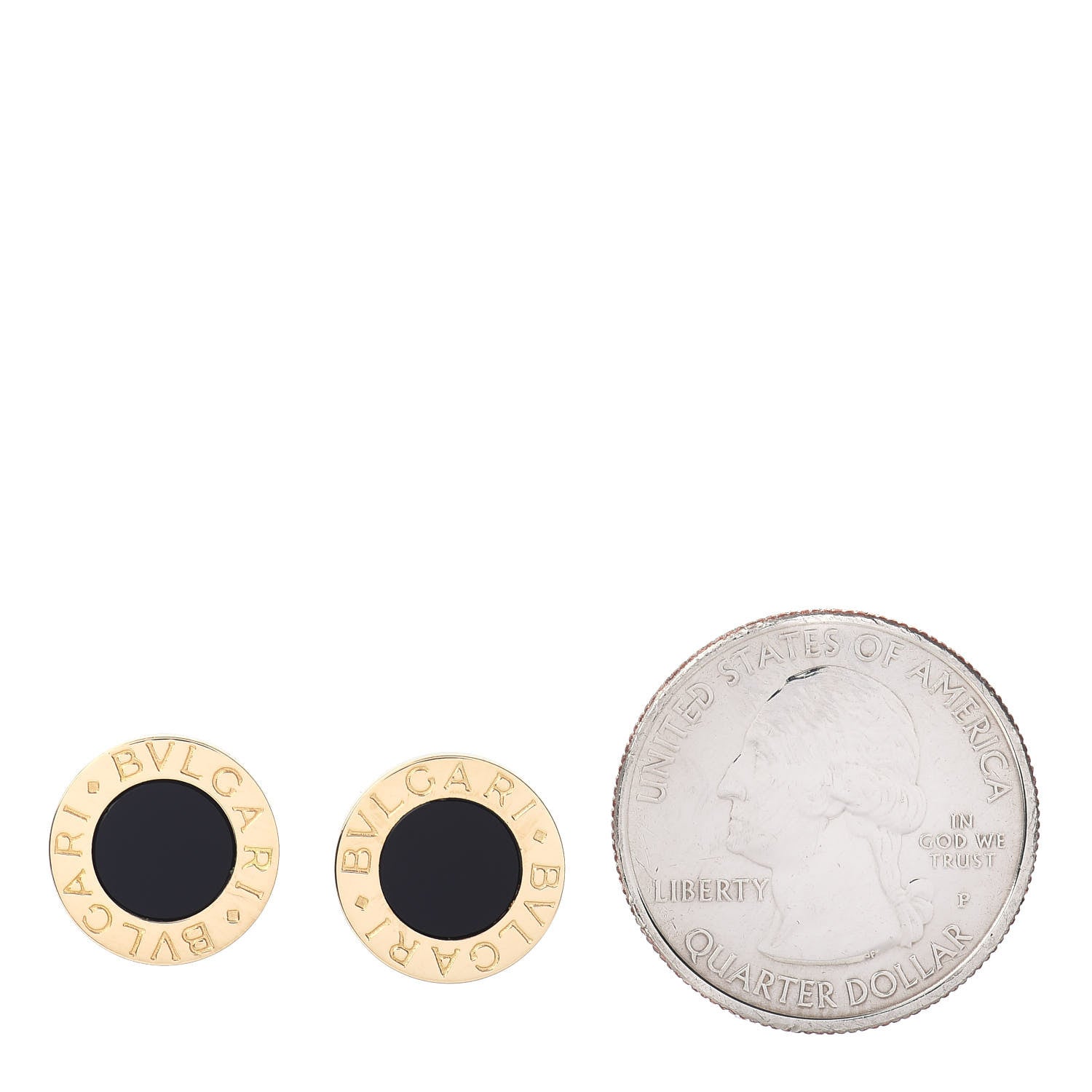 Bulgari 18K Yellow Gold Black Onyx BVLGARI BVLGARI Stud Earrings 2 of 4