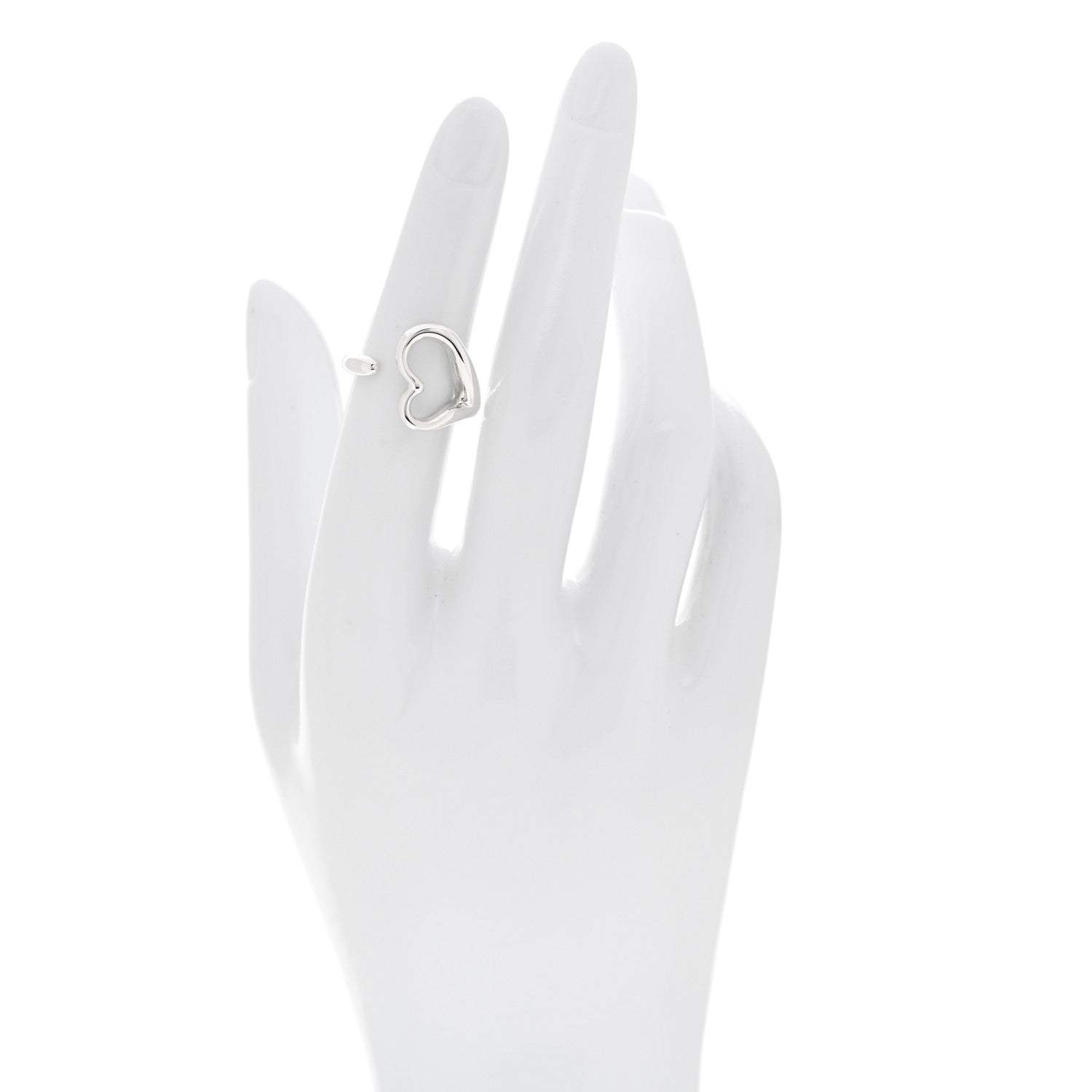 Tiffany Sterling Silver Elsa Peretti Open Heart Ring 50 5.5 2 of 4