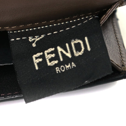 Fendi Vitello Soft F is Fendi Bi-Color FF 1974 Embossed Micro Tri-Fold Envelope Wallet Maya Black 6 of 9