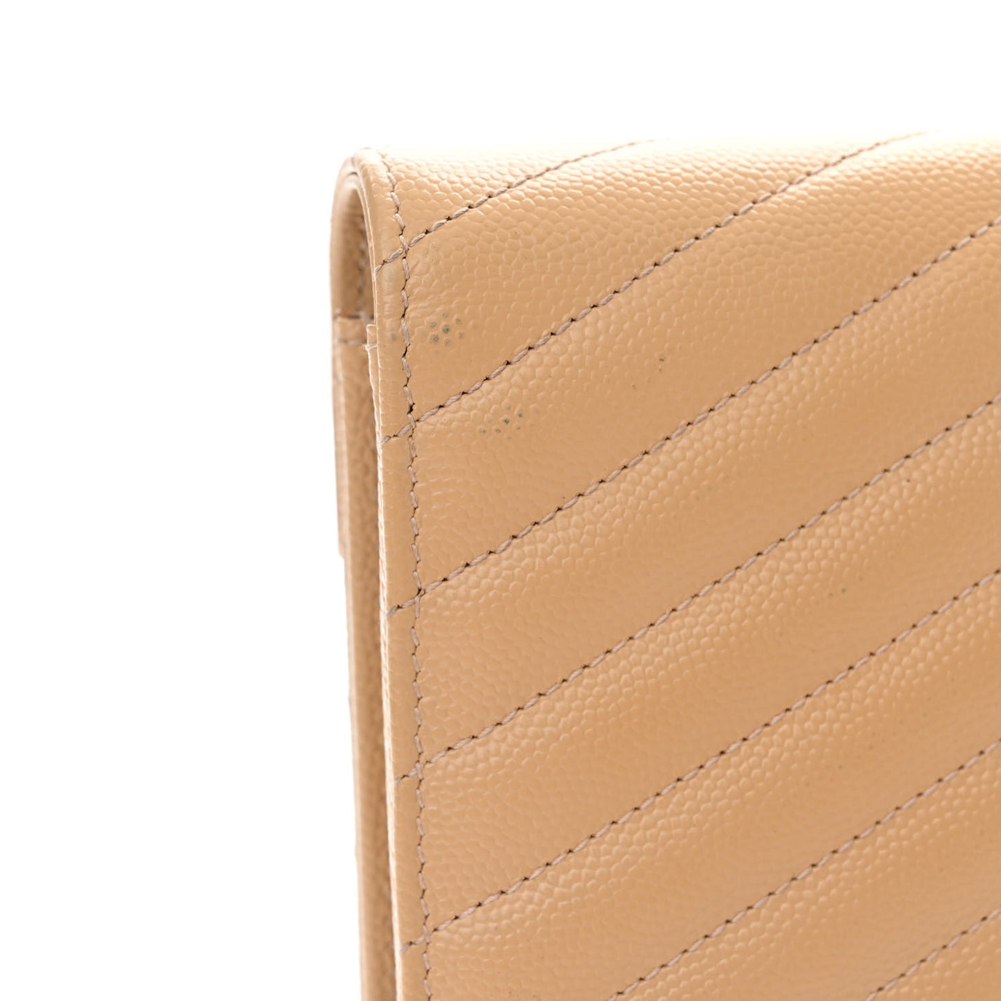 Grain De Poudre Matelasse Chevron Monogram Envelope Chain Wallet Nude Powder