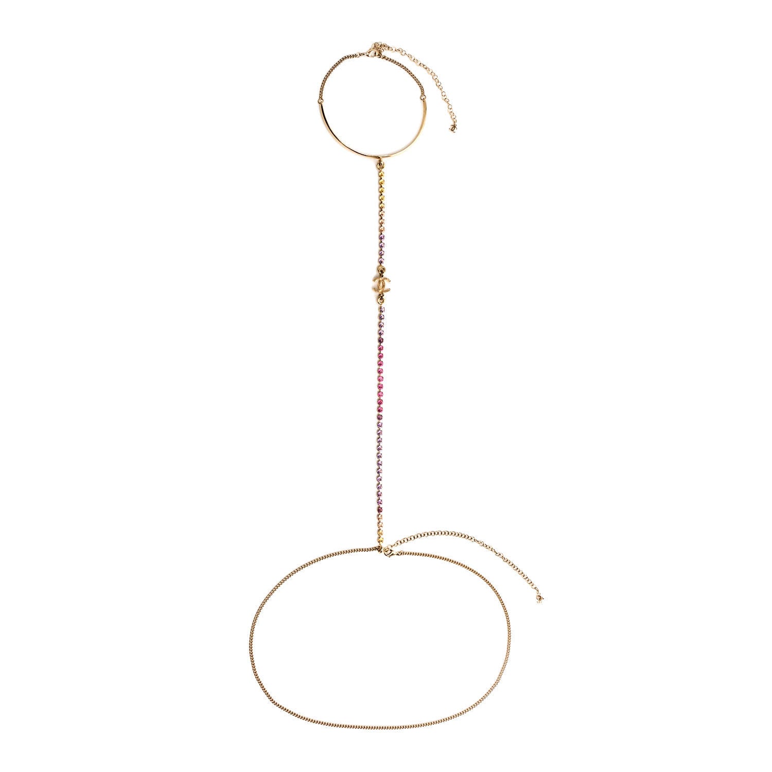 Chanel Crystal CC Harness Gold Pink Orange Purple Yellow 2 of 5