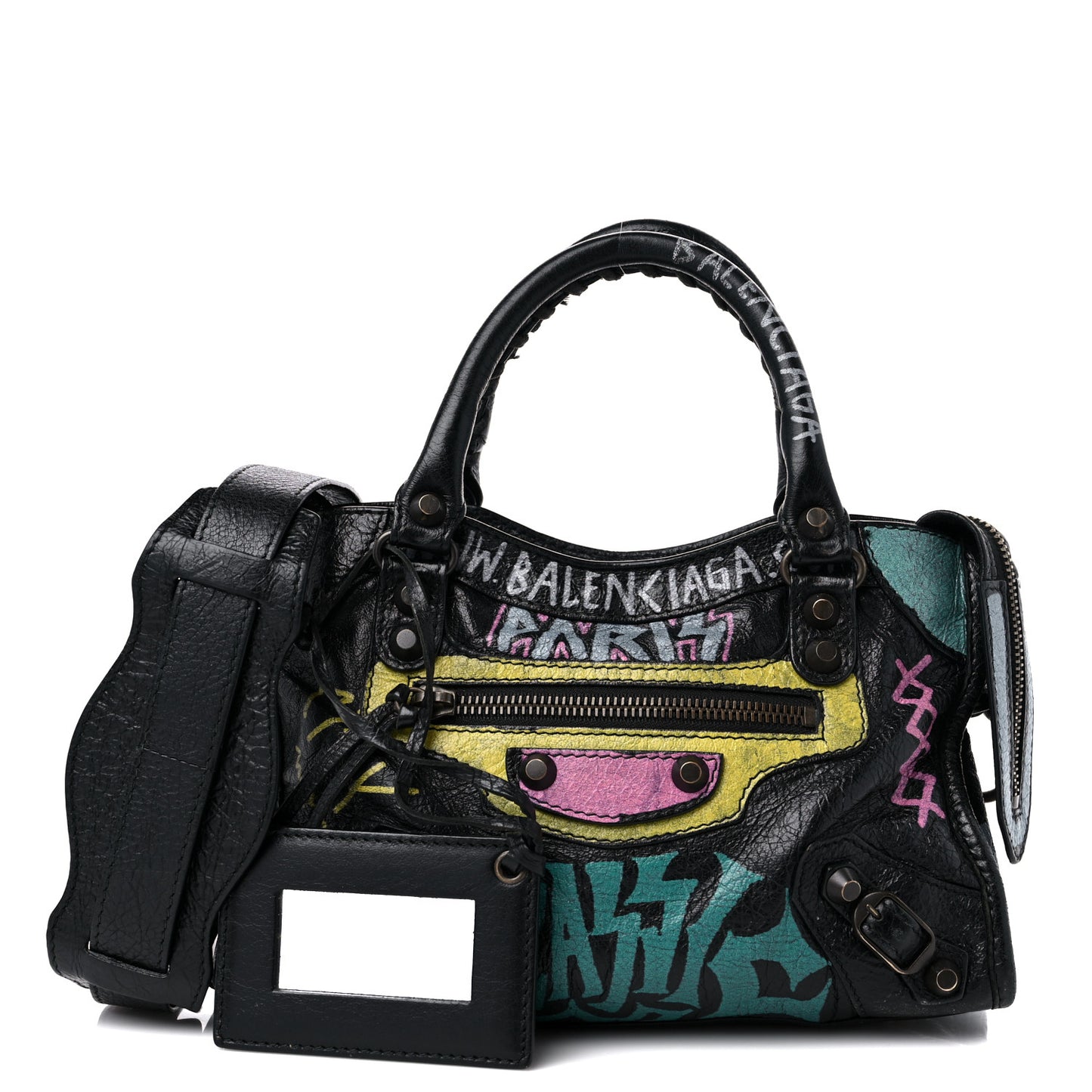 Agneau Arena Graffiti All Over Classic Hardware Mini City Black Multicolor