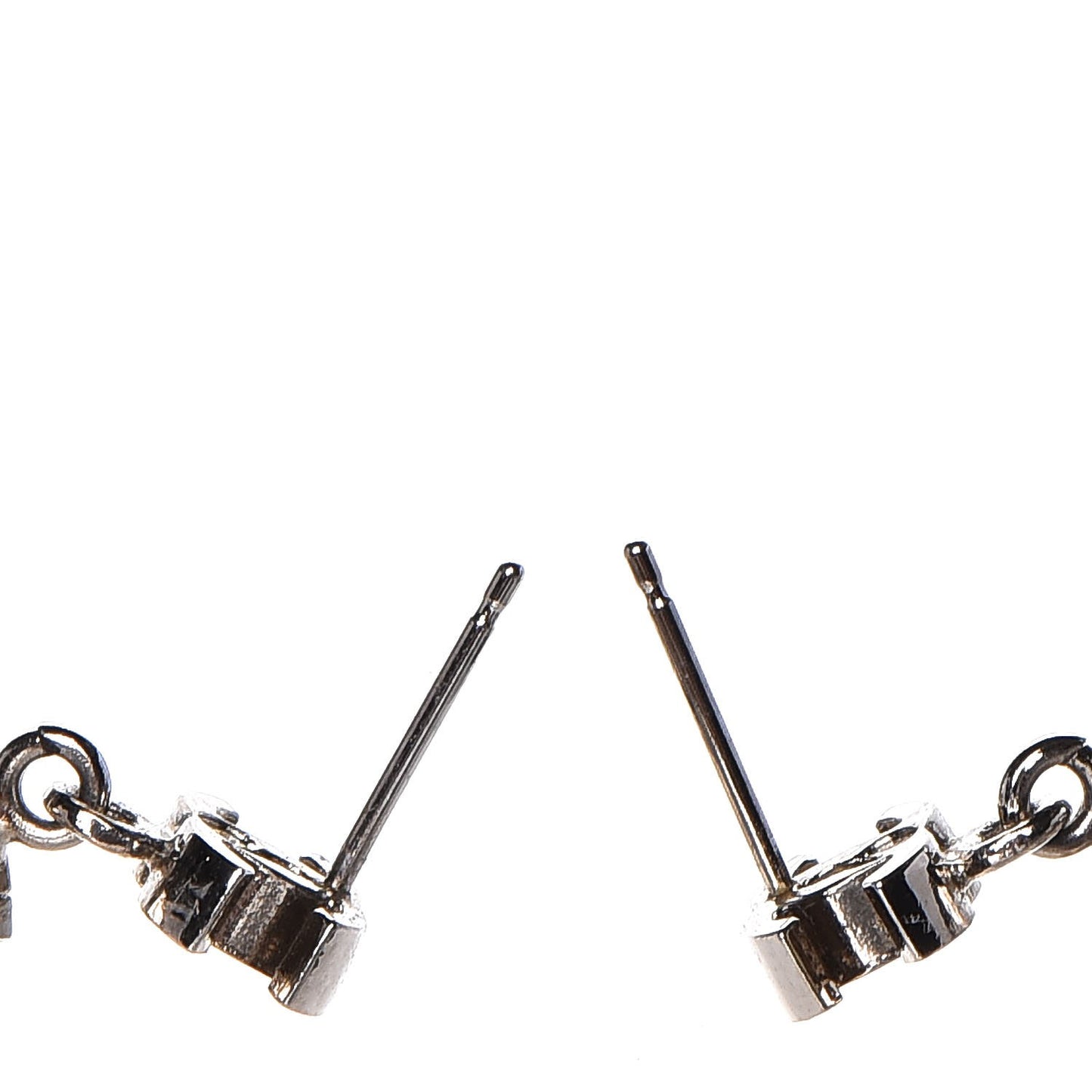 Crystal CC Drop Earrings Silver