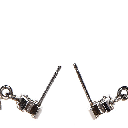 Chanel Crystal CC Drop Earrings Silver 4 of 5