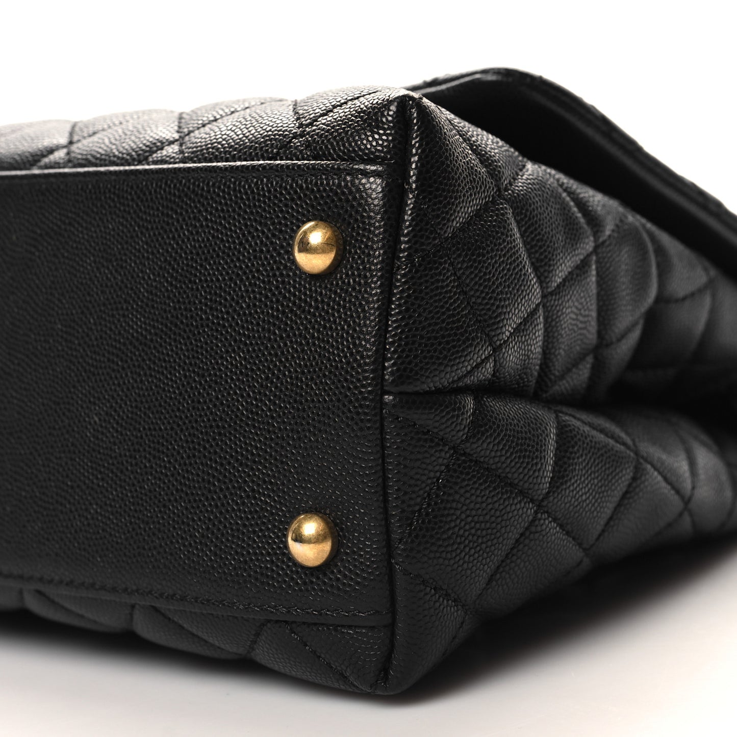 Caviar Quilted Small Coco Handle Flap Black