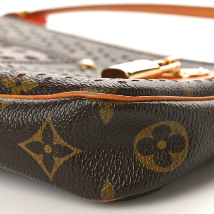Louis Vuitton Monogram Perforated Pochette Accessories Bag Orange 10 of 12