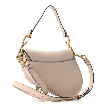 Christian Dior Grained Calfskin Saddle Bag With Strap Warm Taupe 2 of 9